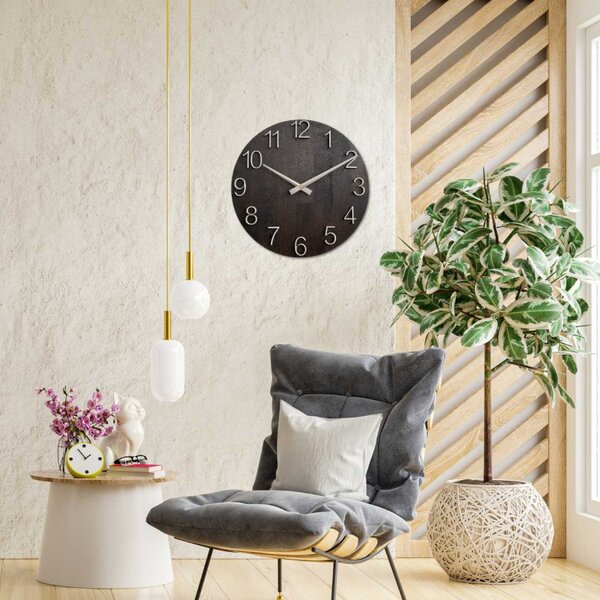 Ceas de perete elegant din lemn de stejar | OROBORO