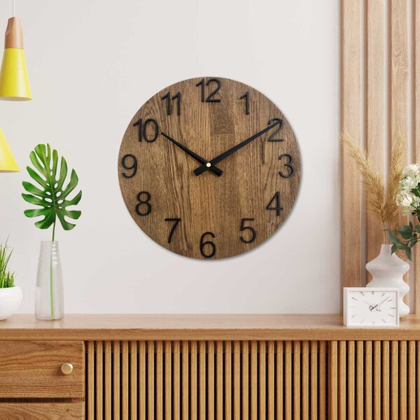 Ceas de perete minimalist din lemn de stejar - VBIT
