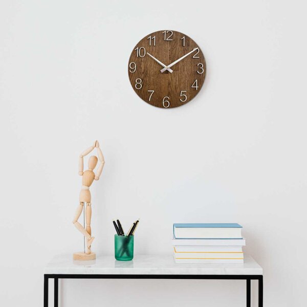 Ceas de perete din lemn sculptat manual - LOPIVE