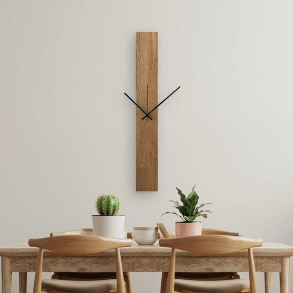 Ceas de perete din lemn de stejar, design modern - TKOI