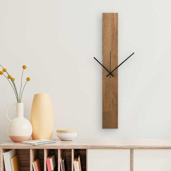 Ceas de perete din lemn de stejar, design modern - TKOI