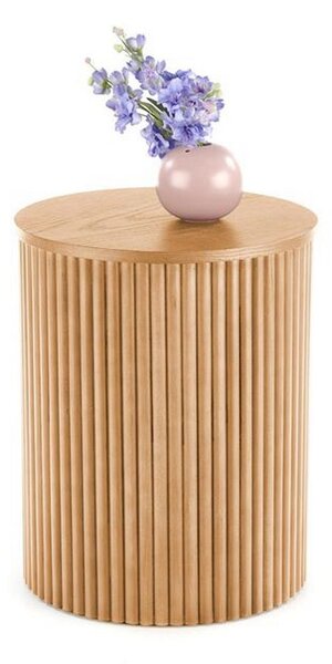 Masuta mica cafea rotunda din lemn Woody S, 40x50 cm