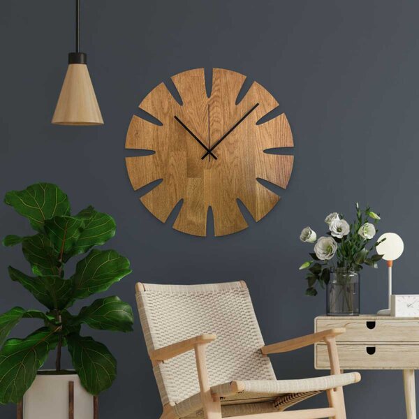 Ceas de perete din lemn - design elegant pentru sufragerie - KUGUMA