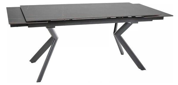 Masa extensibila NORTON, negru cu efect de marmura/negru, 160/240x90x7