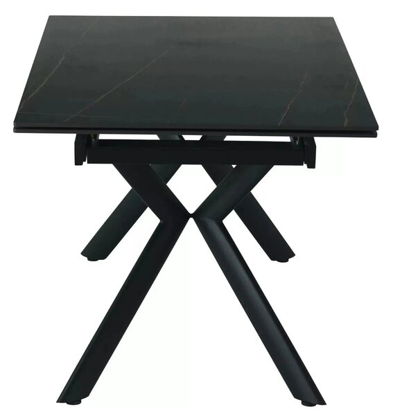Masa extensibila NORTON, negru cu efect de marmura/negru, 160/240x90x7
