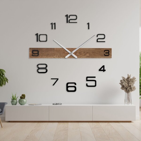 Ceas rustic din stejar cu cifre – stil scandinav | HOPLOK