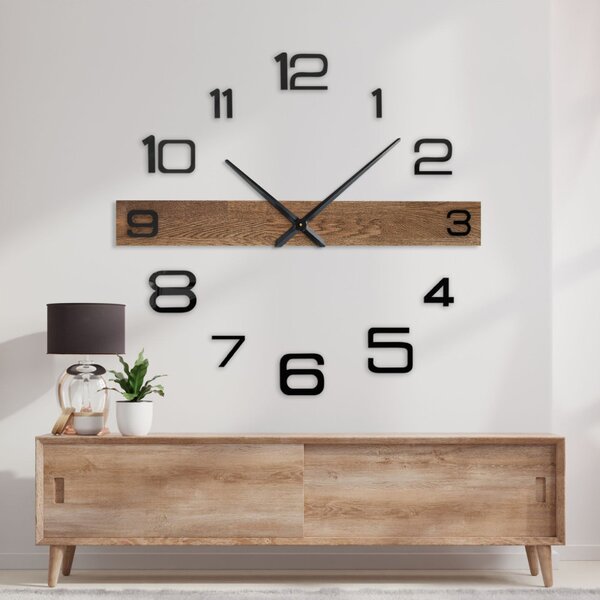 Ceas rustic din stejar cu cifre – stil scandinav | HOPLOK