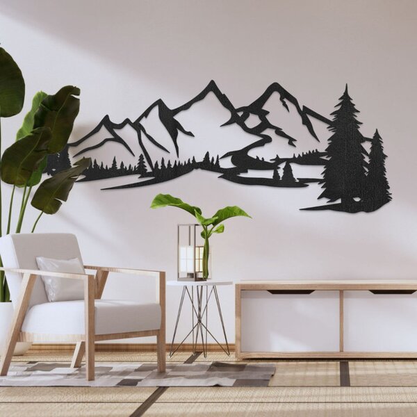 Pictură murală pe lemn - Pădure și munți | REHORA
