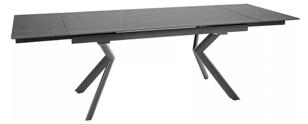 Masa extensibila NORTON, negru cu efect de marmura/negru, 160/240x90x7