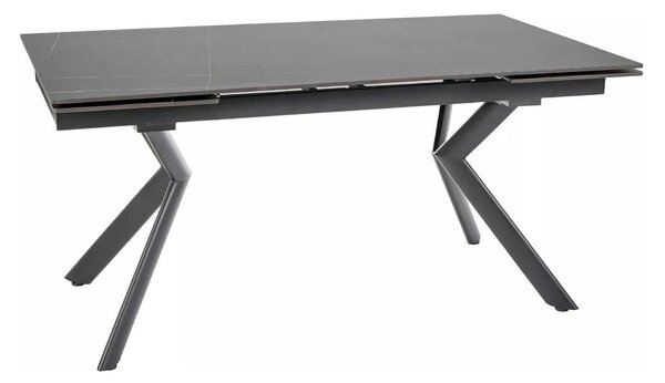 Masa extensibila NORTON, negru cu efect de marmura/negru, 160/240x90x7