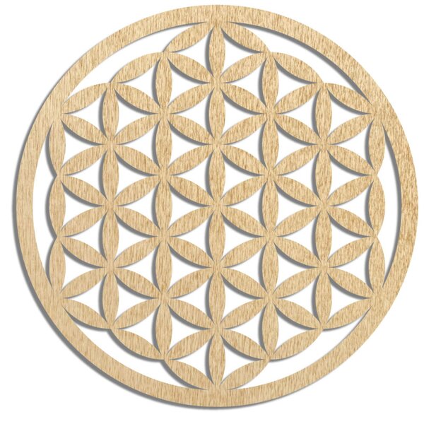 Mandala elegantă din lemn sculptat pentru perete - FLORUM