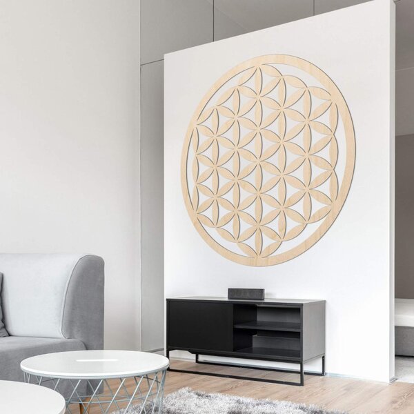Mandala elegantă din lemn sculptat pentru perete - FLORUM