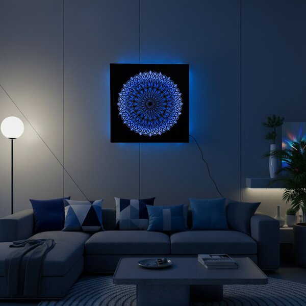 Pictură Mandala din lemn cu LED – mandală iluminată din spate | BAKE