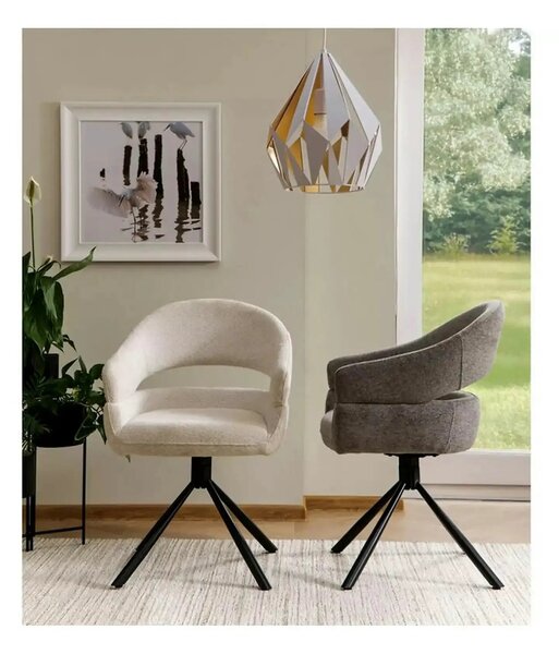 Scaun BORGO, bej - Raven 22, stofa clasica/metal, 58x60x87 cm