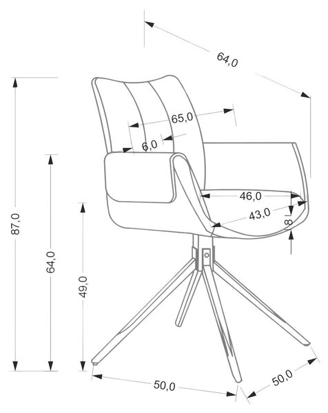 Scaun Houston 1920Chaki, 9x7x6cm, Piele ecologică + Tapiterie, Metalic