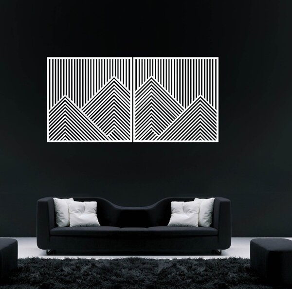 Decorațiune murală cu două fire de munte cu linii geometrice | LERA