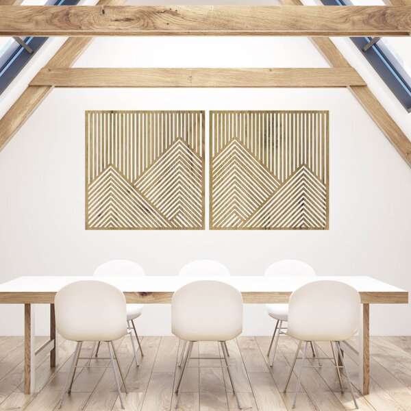 Decorațiune murală cu două fire de munte cu linii geometrice | LERA