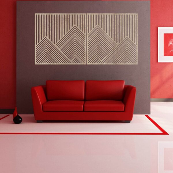 Decorațiune murală cu două fire de munte cu linii geometrice | LERA