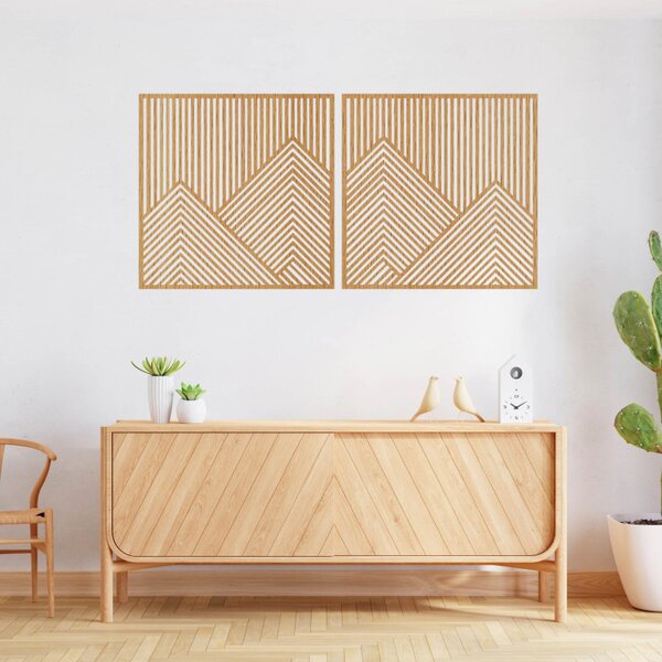 Decorațiune murală cu două fire de munte cu linii geometrice | LERA