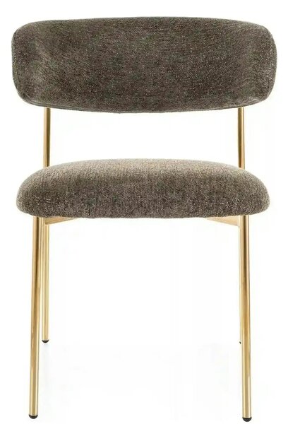 Scaun ELTON, verde olive - Raven 78/auriu, stofa clasica/metal, 56x58x