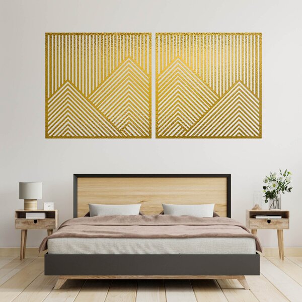 Decorațiune murală cu două fire de munte cu linii geometrice | LERA