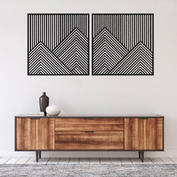 Decorațiune murală cu două fire de munte cu linii geometrice | LERA
