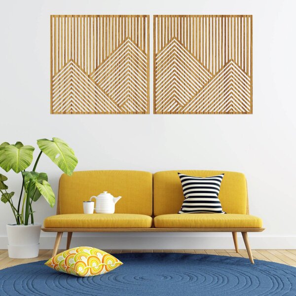 Decorațiune murală cu două fire de munte cu linii geometrice | LERA