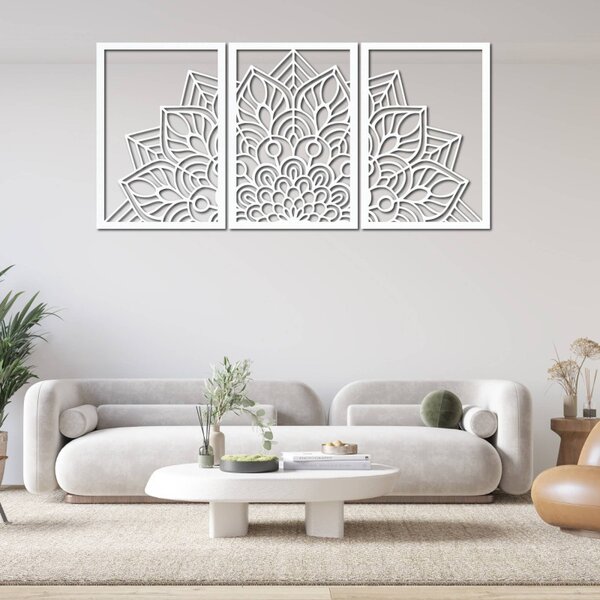 Mandala florală din 3 piese pentru perete | FLOFER