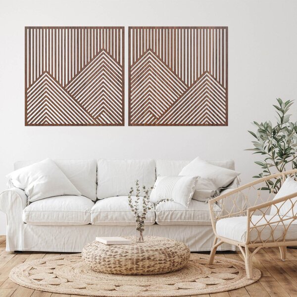 Decorațiune murală cu două fire de munte cu linii geometrice | LERA