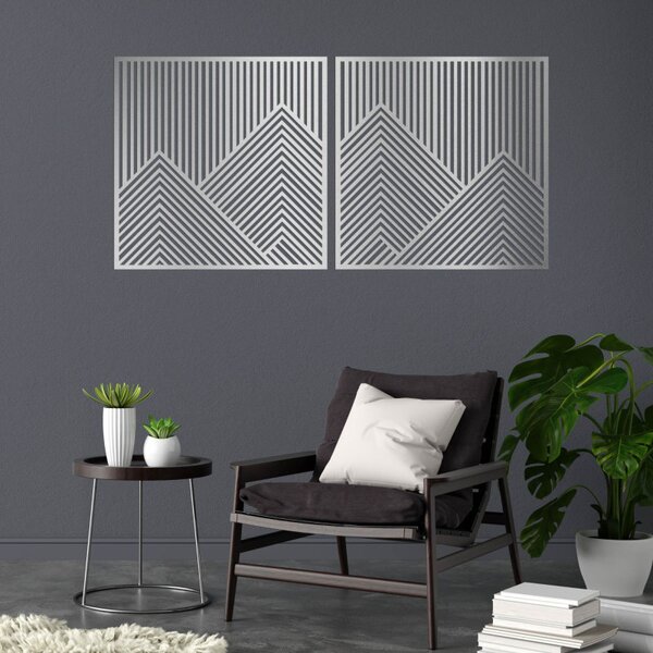 Decorațiune murală cu două fire de munte cu linii geometrice | LERA