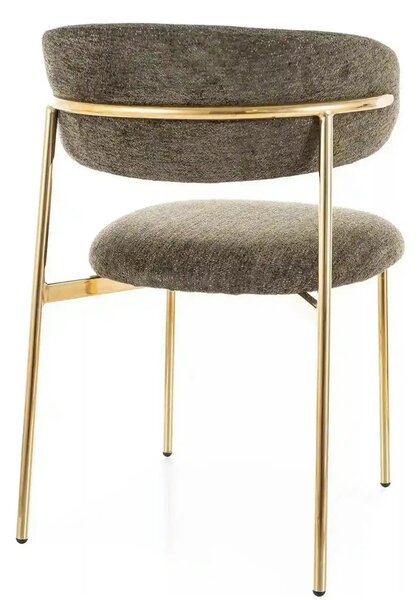 Scaun ELTON, verde olive - Raven 78/auriu, stofa clasica/metal, 56x58x