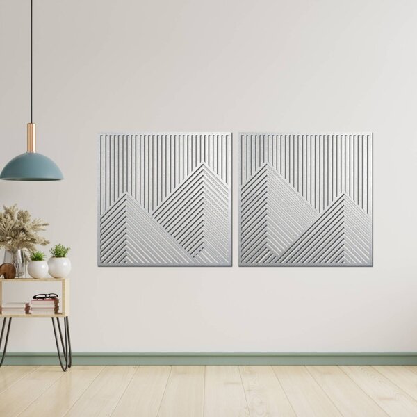 Pictură murală din lemn Munți – set de lamele (2 buc) | KLERAI