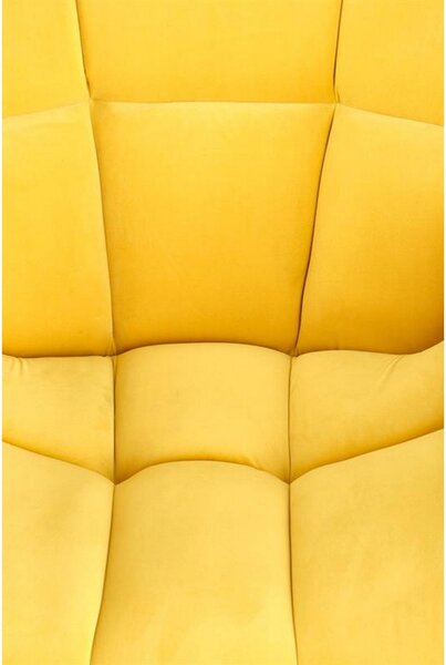 Fotoliu modern Belton, catifea galbena, 74x73x78 cm
