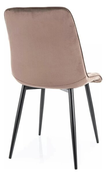 Scaun CHIC, cappuccino - Bluvel 38, stofa catifelata/metal, 50x58x88 c