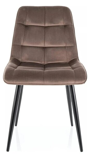 Scaun CHIC, cappuccino - Bluvel 38, stofa catifelata/metal, 50x58x88 c