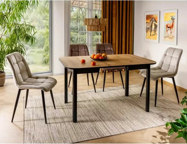 Scaun CHIC, cappuccino - Bluvel 38, stofa catifelata/metal, 50x58x88 c