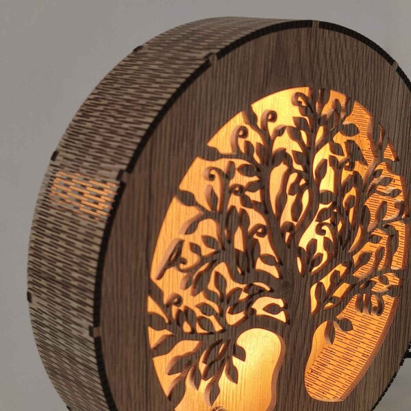 Arborele Vieții – lampă din lemn cu iluminare LED | RUIF