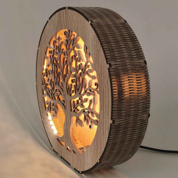 Arborele Vieții – lampă din lemn cu iluminare LED | RUIF