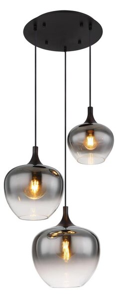 Lustră pe cablu MAXY 3xE27/40W/230V negru Globo 15548-3H