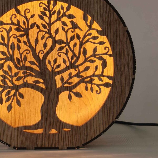 Arborele Vieții – lampă din lemn cu iluminare LED | RUIF