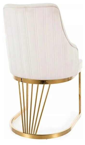 Scaun ALURE, bej deschis - Bluvel 22, stofa catifelata/metal, 52x64x89