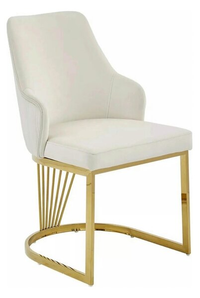 Scaun ALURE, bej deschis - Bluvel 22, stofa catifelata/metal, 52x64x89