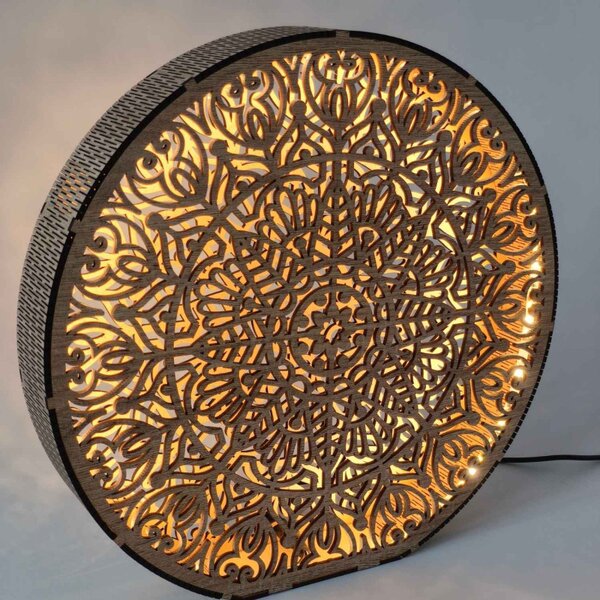 Lampă decorativă din lemn cu mandală | LYLI