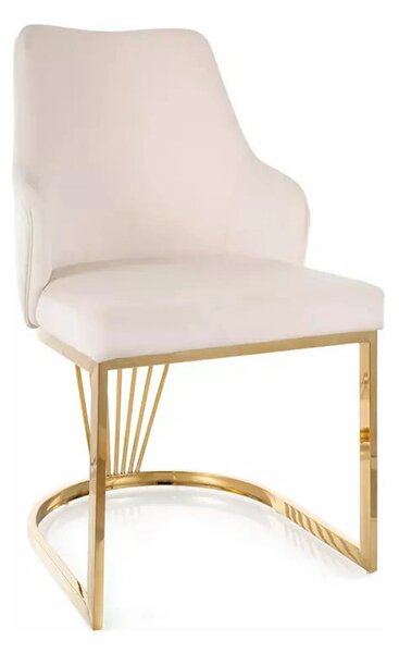 Scaun ALURE, bej deschis - Bluvel 22, stofa catifelata/metal, 52x64x89