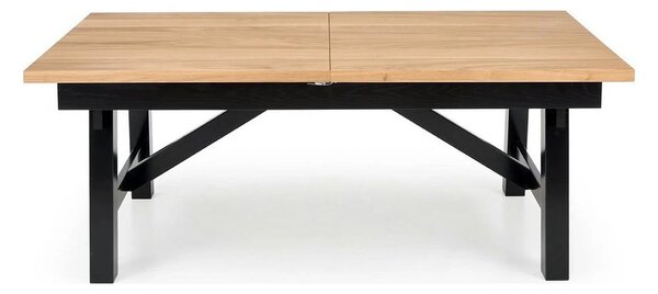Masa extensibila FIESTA, stejar natural/negru, 200/280x100x77 cm