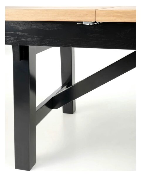 Masa extensibila FIESTA, stejar natural/negru, 200/280x100x77 cm