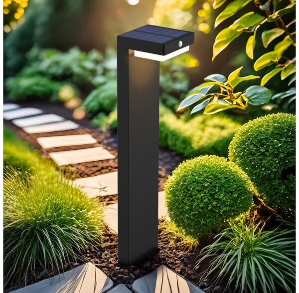 Lampă LED solară cu senzor Solight WO7202 PALERMO LED/5W/2000mAh IP54 negru