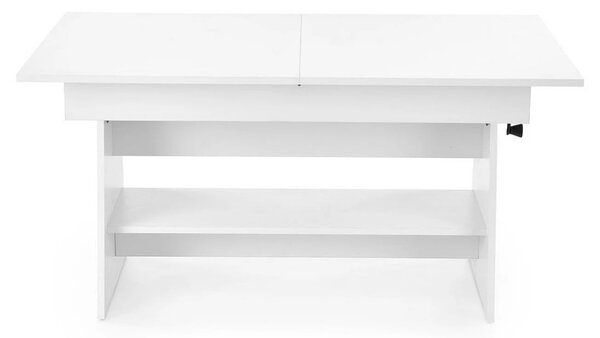 Masuta de cafea extensibila ERIKA, alb, PAL laminat, 120/160x70x61/72