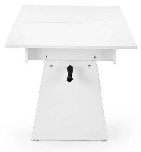 Masuta de cafea extensibila ERIKA, alb, PAL laminat, 120/160x70x61/72