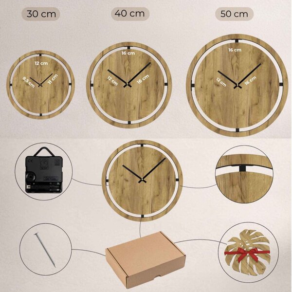 Ceas de perete modern cu gravură Forest | LEDNIC
